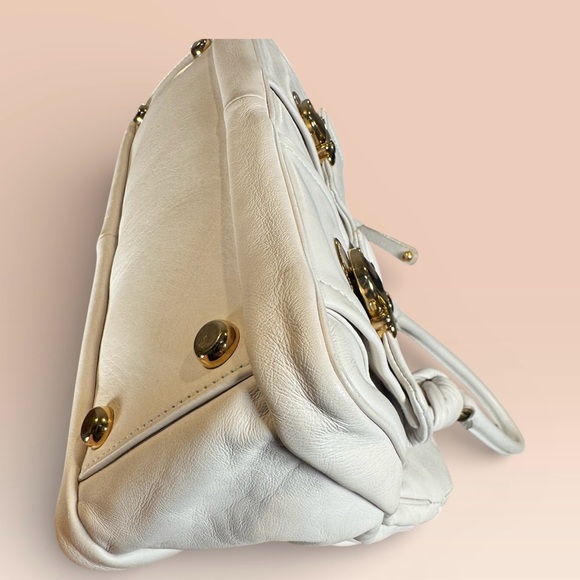 Marc Jacobs Blake Satchel White Leather Gold Tone Hardware - Picture 9 of 15